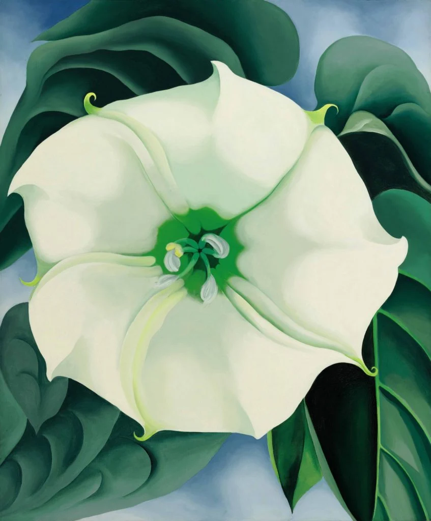 Georgia O'Keeffe, Jimson Weed/White Flower No. 1 (1932). The painting sold at Sotheby's New York on November 20, 2014, for $44.4 million, the most ever paid for a work by a woman artist. Courtesy of the Crystal Bridges Museum of American Art, Bentonville, Arkansas.
