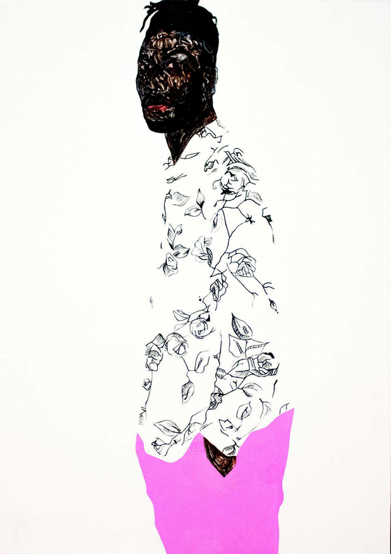 Amoako Boafo, contemporary work. The artist has reached auction prices of $1.1 million, reflecting strong secondary market momentum
