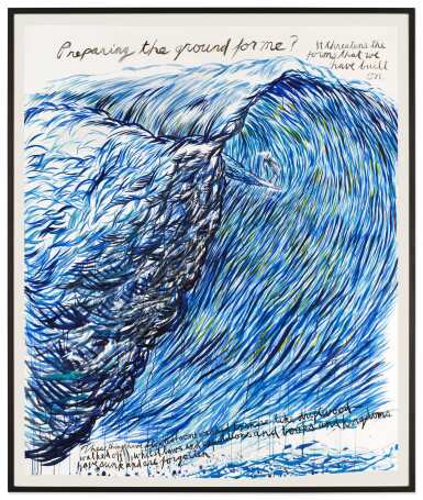 Raymond Pettibon, No Title (And what...), 1987. Ink on paper. Sold Phillips, 2023